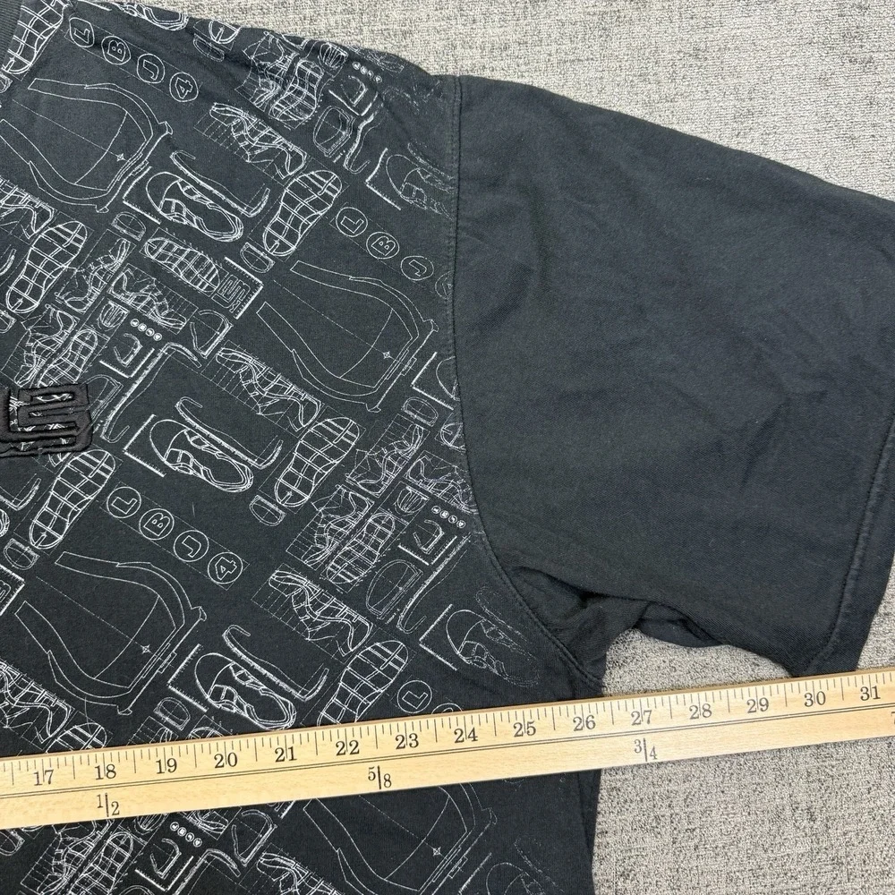 Nike LeBron James T‎ Shirt Men's XXL Blueprint Shoe Sketch Black Fit Dry